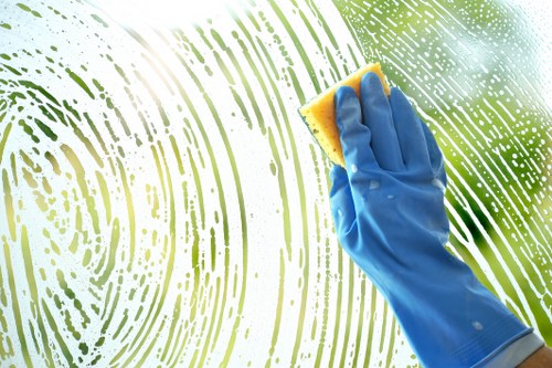 Professional domestic cleaning in a modern living room
