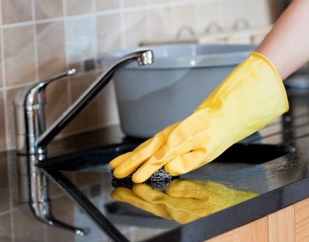 Bathroom sanitation as part of domestic cleaning