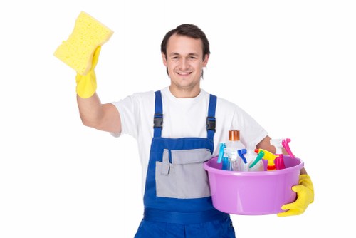Cleaning team restoring a renovated Southend home after building work