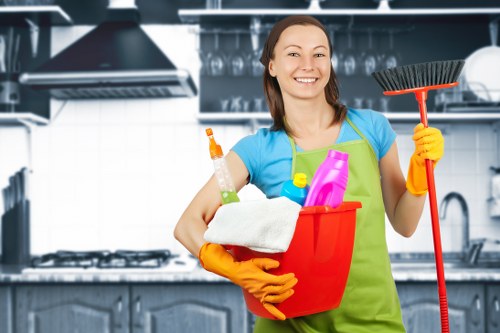 Regular cleaning in a bright commercial space with tidy high-traffic areas