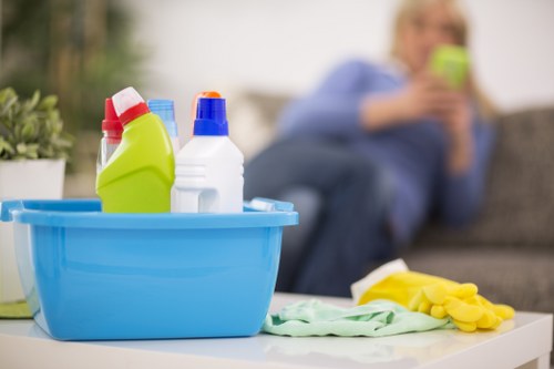 Thorough bathroom cleaning in a short-term rental