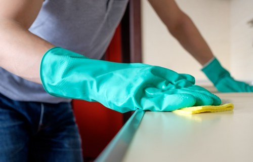 Deep cleaning tasks in a tidy home interior