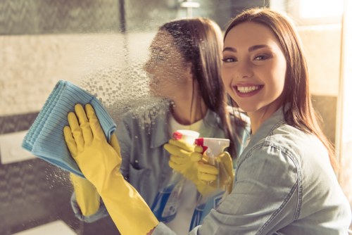 Airbnb cleaning team preparing a rental for check-in