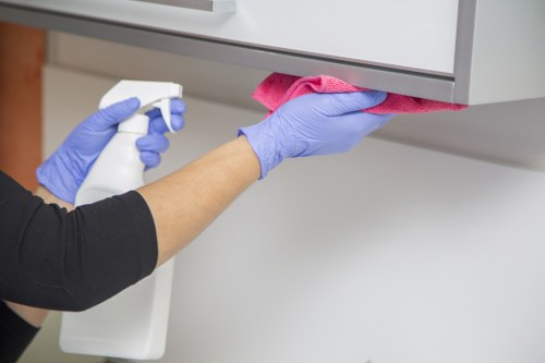 Thorough deep cleaning of kitchen and bathroom areas